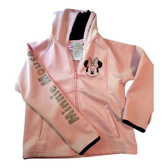 Girls Disney Minnie Mouse Pink Zipper Hoodie Size 4T - Picture 2 of 3